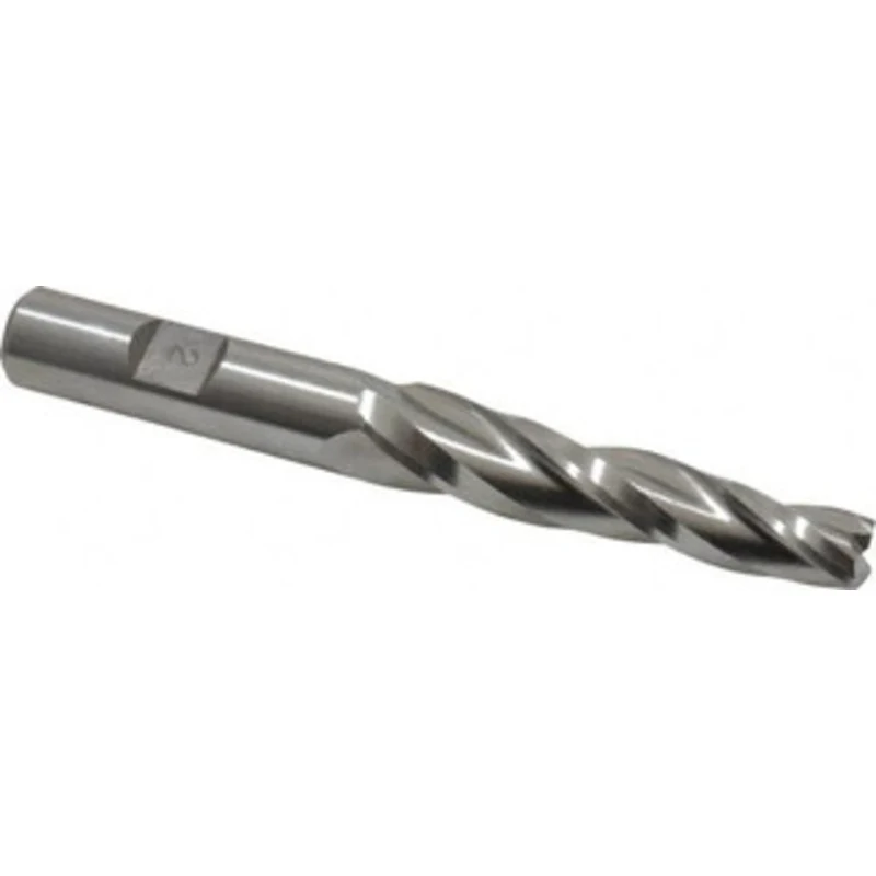 Made in USA 2 per Side 3/8 Small End Diam 2-1/4 LOC 3-Flute High Speed Steel Tapered Square End Mill Uncoated, 1/2 Sh...